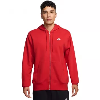 Sweat à capuche zippé Nike Club BB pour homme, University Red, FN3861 657, taille L