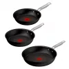 Ensemble de 3 poêles en aluminium Tefal Experience, noir, 20/24/28 cm