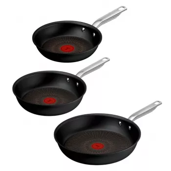 Ensemble de 3 poêles en aluminium Tefal Experience, noir, 20/24/28 cm