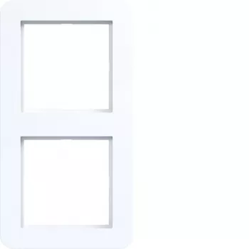 Cadre 2 postes Hager WAD7200WG, design C.1, blanc clair brillant