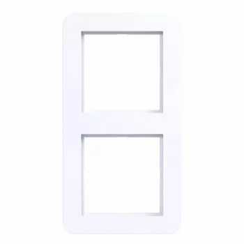 Cadre 2 postes Hager WAD7200WG, design C.1, blanc clair brillant