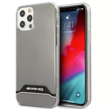 AMG AMHCP12MTCBW Coque rigide transparente électroplaquée noir et blanc pour iPhone 12/12 Pro