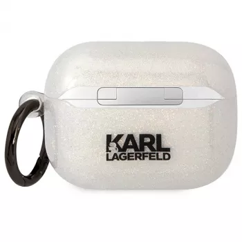 Karl Lagerfeld KLAPHNKCTGT étui AirPods Pro transparent Glitter Karl & Choupette