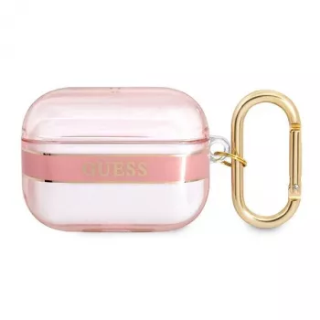 GUESS Coque pour AirPods Pro avec dragonne rose Strap Collection