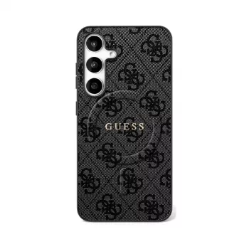Coque MagSafe GUESS 4G Ring Classic Logo pour Samsung Galaxy S25 FE - noir