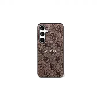 GUESS Coque MagSafe 4G Ring Classic Logo pour Samsung Galaxy S25 FE - marron