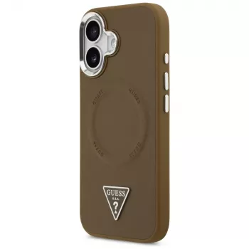 GUESS Coque MagSafe Triangle Logo pour iPhone 17 - marron