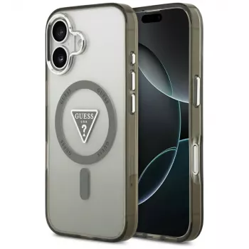 GUESS Coque MagSafe IML Gradient Triangle Logo pour iPhone 17 - kaki