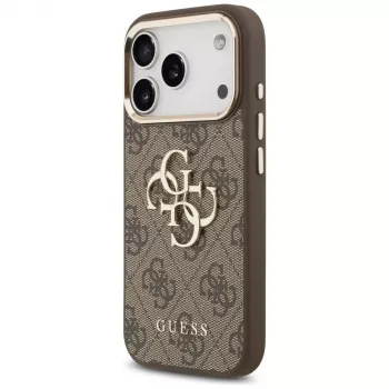 Coque GUESS 4G Big Classic Logo pour iPhone 17 Pro / 18 Pro - marron & or