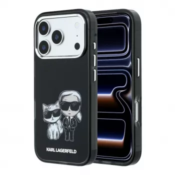 Coque MagSafe Karl Lagerfeld IML Karl & Choupette Bodies Sketch Print pour iPhone 18 Pro / 17 Pro - noir