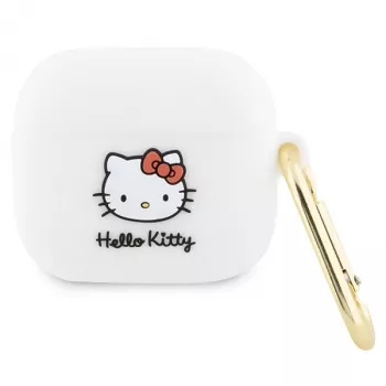 Coque Hello Kitty HKA33DKHSH pour AirPods 3 blanche en silicone 3D Kitty Head