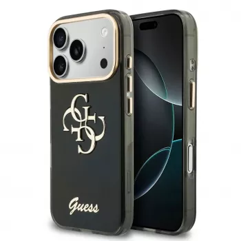 Coque GUESS IML 4G Script Metal pour iPhone 18 Pro Max / 17 Pro Max - noir