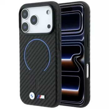 Coque MagSafe BMW M Carbon Printed Ring pour iPhone 18 Pro / 17 Pro - noire