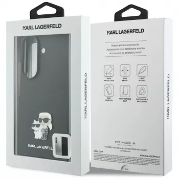 Coque Karl Lagerfeld Saffiano Karl & Choupette Pin pour Samsung Galaxy Z Fold 8 Ultra - noire
