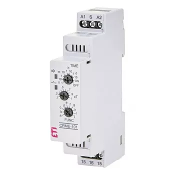 Relais temporisé multifonction CRME-101, 10 fonctions, 24-240 V AC/DC, 1 inverseur, rail DIN