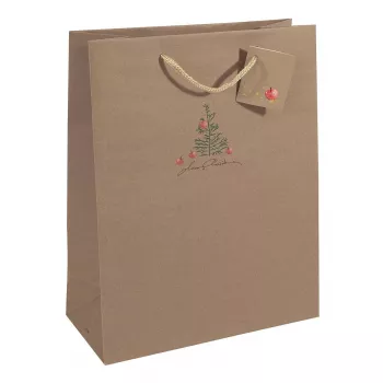 Sachets cadeaux de Noël SIGEL GT040 motif pommes, 26 x 33 cm, lot de 5