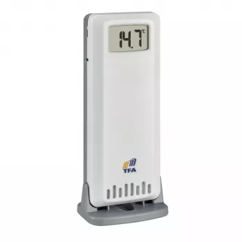 Capteur sans fil de température et d'humidité TFA 30.3900.02 ID-A0, 868 MHz, blanc