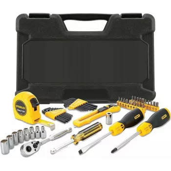 STANLEY STMT0-74864 Ensemble d'outils 51 pièces avec douilles 1/4 inch et 1/2 inch, clés mixtes, coffret moulé