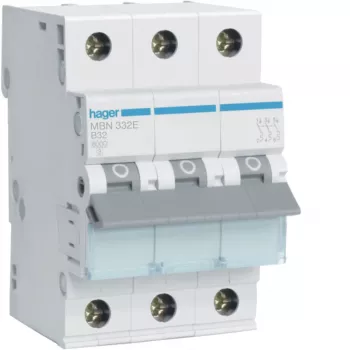 Hager MBN332E disjoncteur miniature, 3P, B32, 6 kA