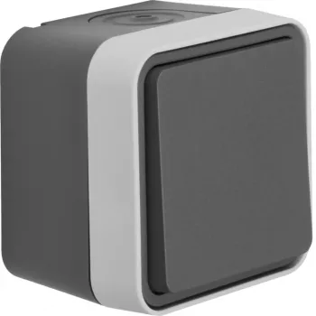 Hager WNC020 bouton poussoir en saillie, 1 pôle NO, IP55, gris