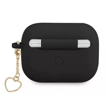 GUESS GUAPLSCHSK coque AirPods Pro noire en silicone Charm Heart Collection