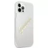 Coque rigide Vintage Script Gold GUESS pour Apple iPhone 12 Pro Max - transparente