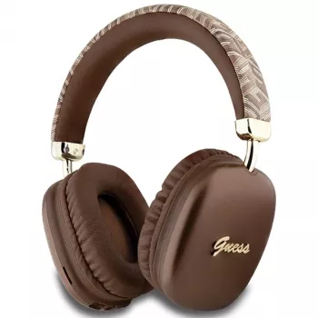 GUESS GUE003639 Gcube casque Bluetooth supra-auriculaire logo Metallic Script marron