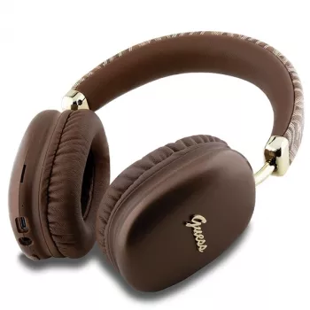 GUESS GUE003639 Gcube casque Bluetooth supra-auriculaire logo Metallic Script marron