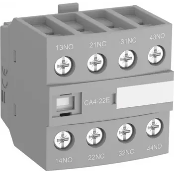 ABB CA4-40E bloc de contacts auxiliaires, 4 NO, montage frontal, bornes à vis