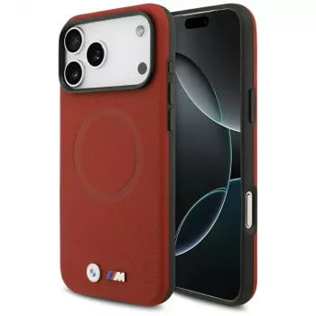 BMW M coque MagSafe FW Metal Logo pour iPhone 17 Pro Max, rouge