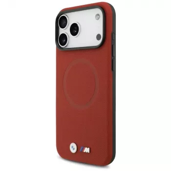BMW M coque MagSafe FW Metal Logo pour iPhone 17 Pro Max, rouge