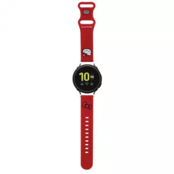 Hello Kitty bracelet de montre universel en silicone HKUWMSCHBLR tête de Kitty rouge 20 mm