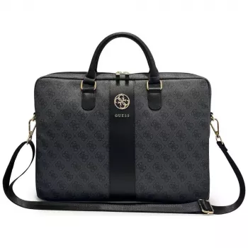 GUESS sacoche pour ordinateur portable 16 pouces 4G Round & Classic Logos Stripe noire