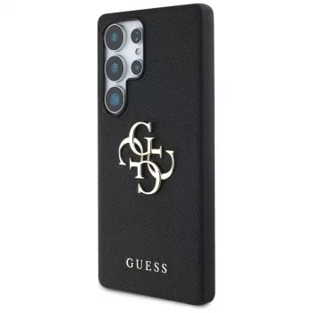GUESS coque Grained Big 4G Logo Small Classic Logo pour Samsung Galaxy S25 Ultra - noire
