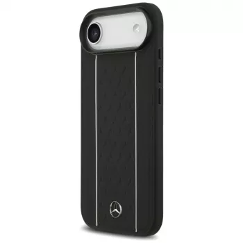 Mercedes-Benz Leather Star Pattern Stripes MagSafe Case for iPhone Air, Black