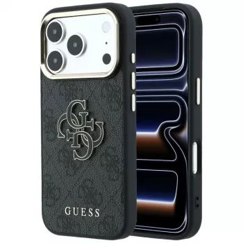 Coque GUESS 4G & Big Resin Logo pour iPhone 17 Pro Max / 18 Pro Max - Noir