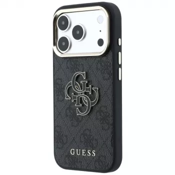 Coque GUESS 4G & Big Resin Logo pour iPhone 17 Pro Max / 18 Pro Max - Noir
