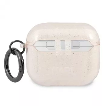 Coque pour AirPods 3 KLA3UKHGD Karl Lagerfeld à paillettes dorées Karl's Head