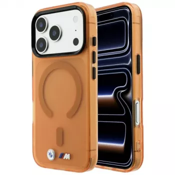 Coque MagSafe IML Frosted Metal Logo & Trims BMW M pour iPhone 18 Pro Max / 17 Pro Max - orange
