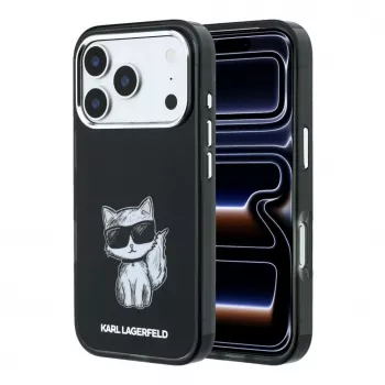 Coque MagSafe Karl Lagerfeld IML Choupette Body Sketch Print pour iPhone 18 Pro / 17 Pro - Noir