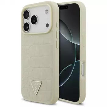 Coque MagSafe GUESS Croco Triangle Logo pour iPhone 17 Pro - Or