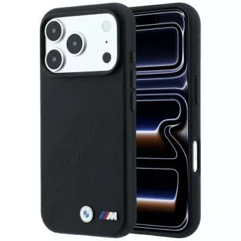 Coque MagSafe BMW M Tire Track Metal Logo pour iPhone 18 Pro Max / 17 Pro Max - Noir