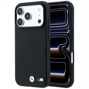Coque MagSafe BMW M Tire Track Metal Logo pour iPhone 18 Pro / 17 Pro - Noir