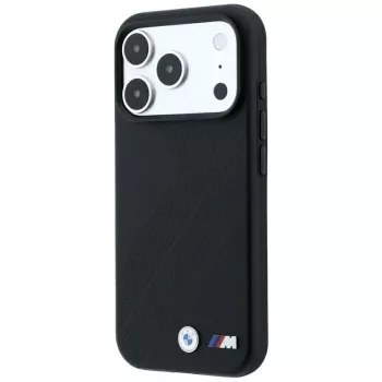Coque MagSafe BMW M Tire Track Metal Logo pour iPhone 18 Pro / 17 Pro - Noir