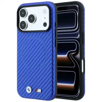 Coque MagSafe BMW M Carbon Printed Ring pour iPhone 18 Pro Max / 17 Pro Max - Bleu