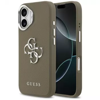 Coque Guess Grained Big 4G Classic Logo pour Apple iPhone 17 - Marron