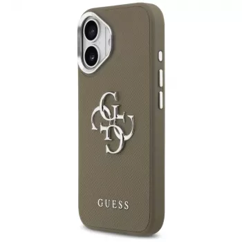 Coque Guess Grained Big 4G Classic Logo pour Apple iPhone 17 - Marron