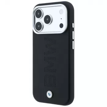 Coque MagSafe BMW Sign Deboss Quilted Metal Logo pour iPhone 18 Pro Max, Anthracite