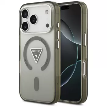 Coque MagSafe GUESS IML Gradient Triangle Logo pour iPhone 17 Pro Max - Kaki