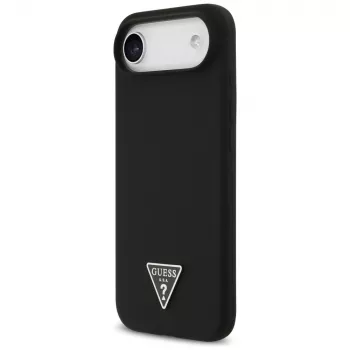 Coque MagSafe GUESS Silicone Triangle Logo pour iPhone Air, noir